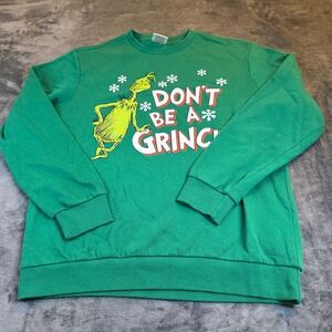 The Grinch Dont Be A Grinch Green Crewneck Sweatshirt Mens Medium